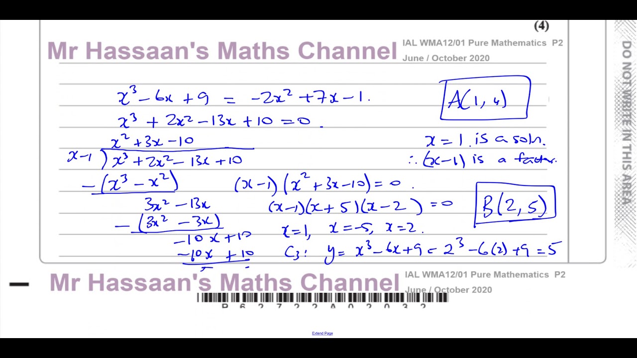 WMA12/01 IAL (Edexcel) P2 June/Oct 2020 Q6 Factorising Cubic Functions, Integration