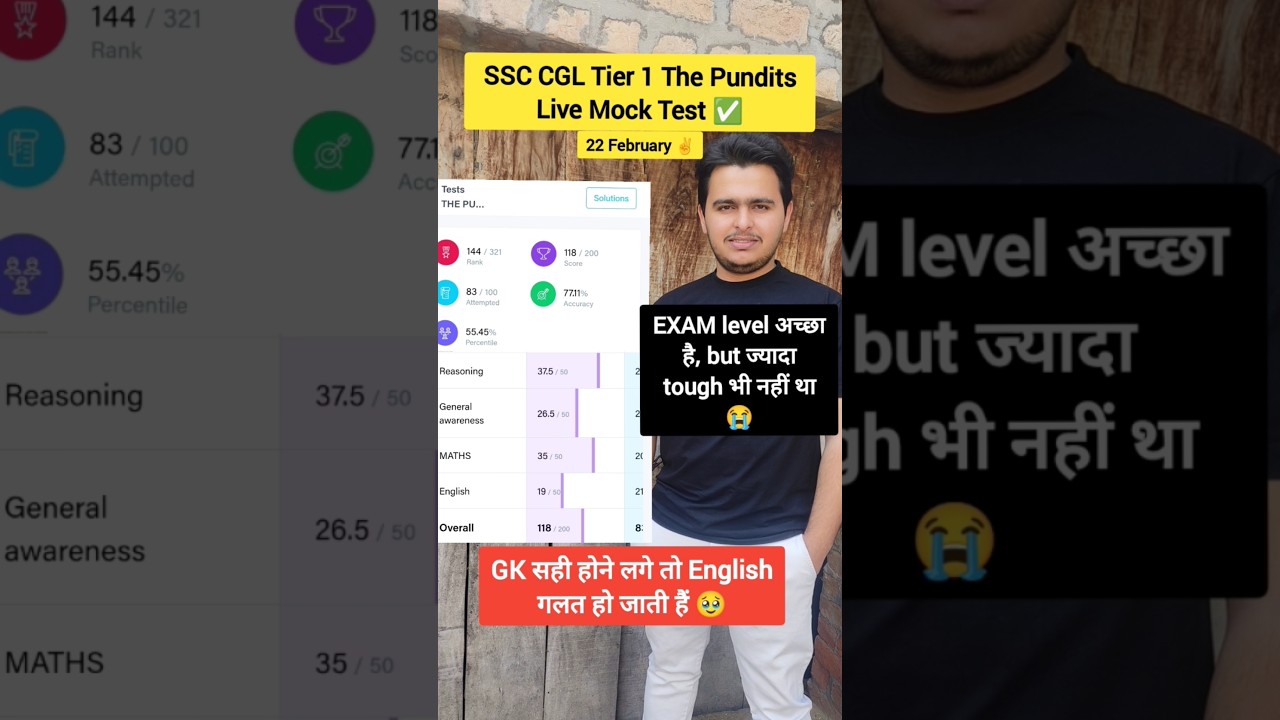 The Pundits live mock test SSC CGL 2025  #ssccgl #cgl2025 #mocktest #thepundits #cgl2024 #shorts