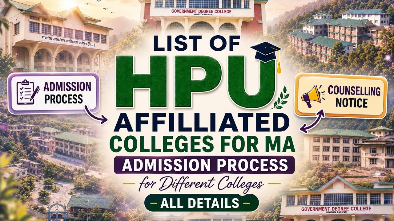 List of HPU affiliated colleges for MA| Admission Process for different colleges| All details 