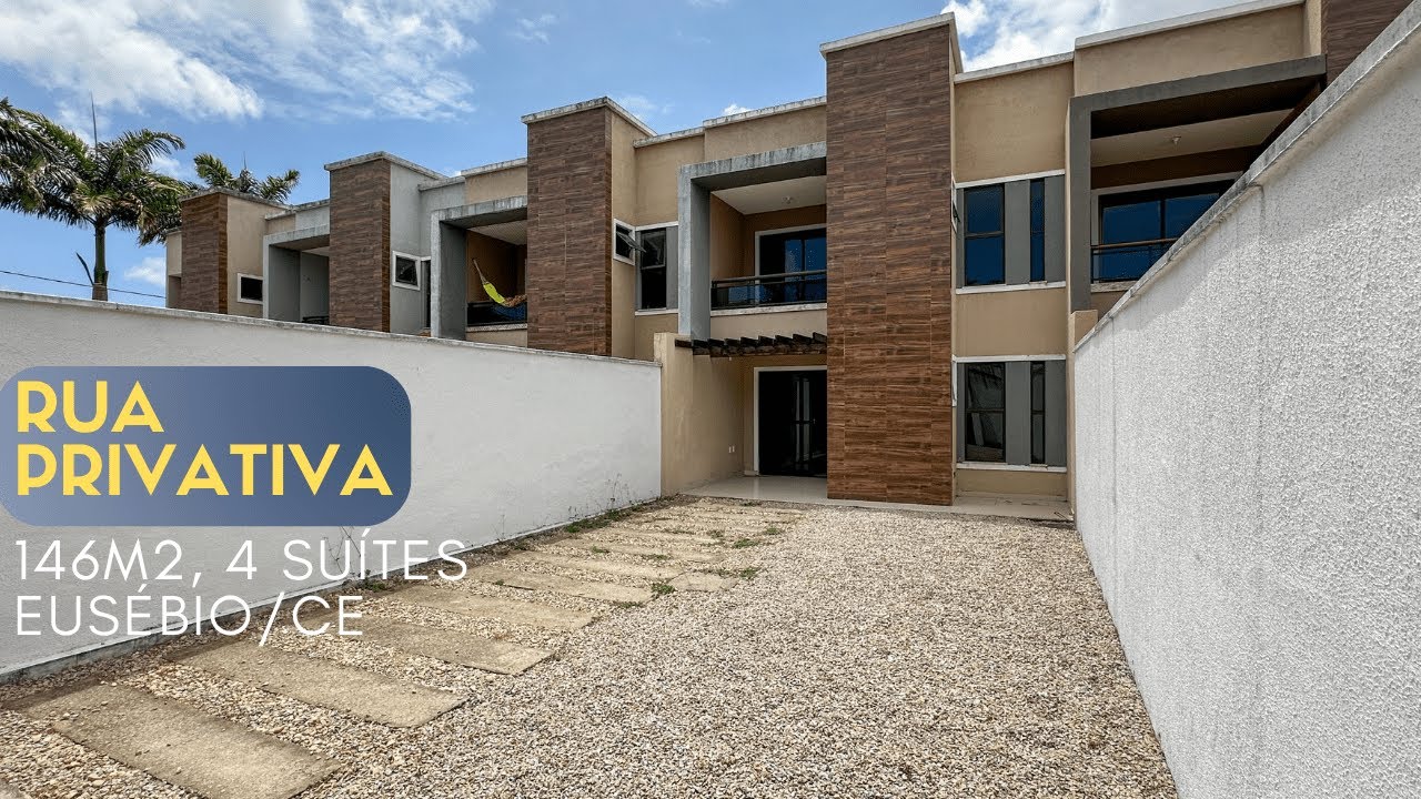 CASA DUPLEX NO EUSÉBIO COM 4 SUÍTES E 3 VAGAS – RUA PRIVATIVA, CONFORTO E SEGURANÇA 🏡