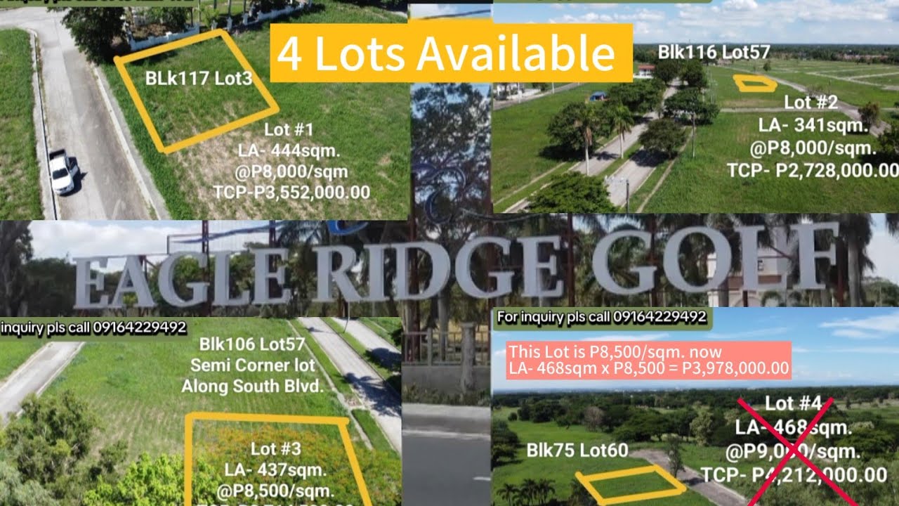 Eagle Ridge Golf Course General Trias Cavite 4 Lots Available with reduced price in lot no. 4
