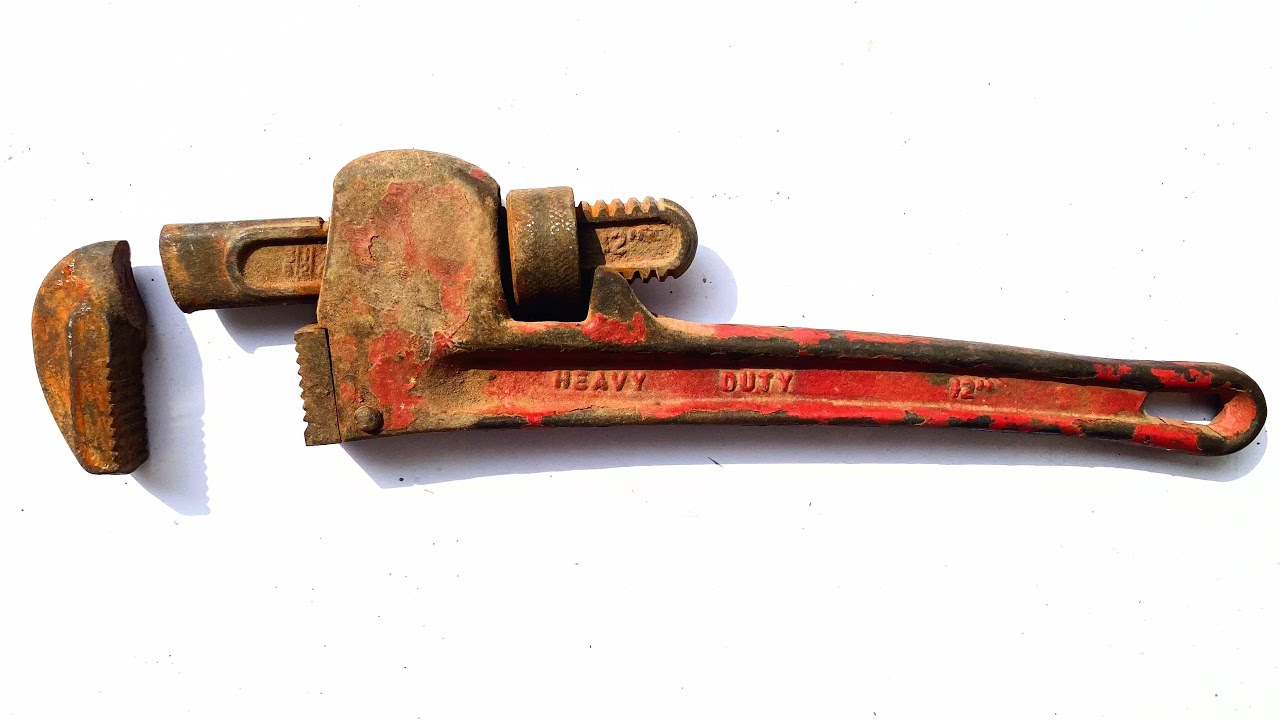 Restoration Damage Pipe Wrench - Perfect Repairing Old Tool
