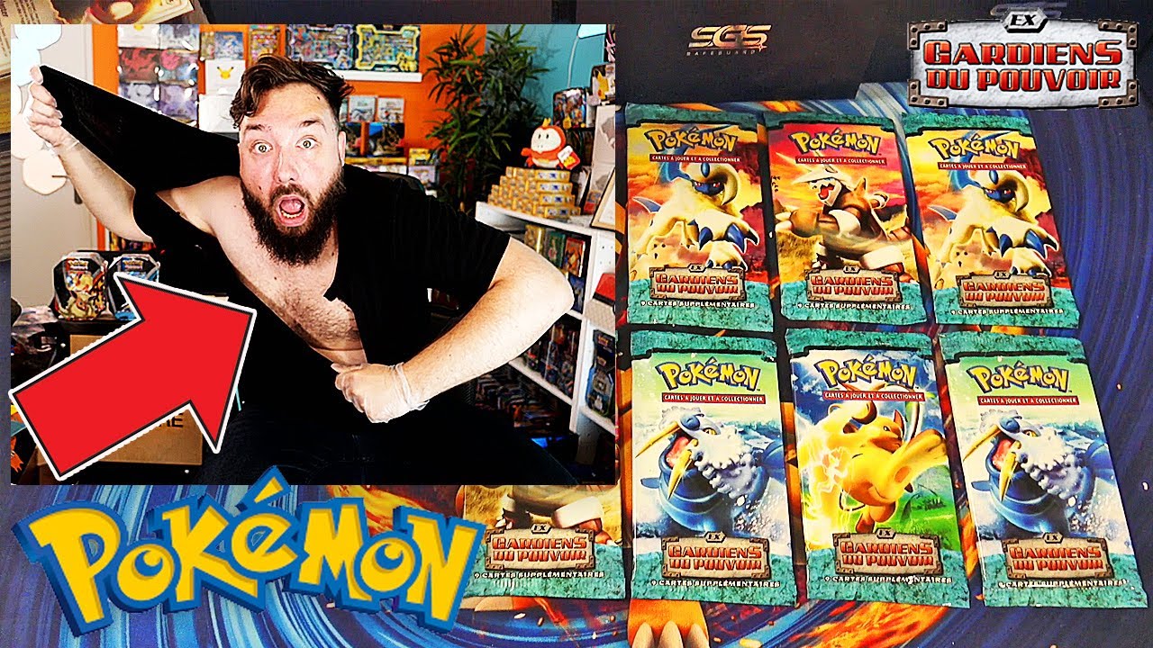 JE DECHIRE MON T-SHIRT OUVERTURE 7 BOOSTERS POKEMON EX GARDIENS DU POUVOIR FR ! 2800 EUROS !