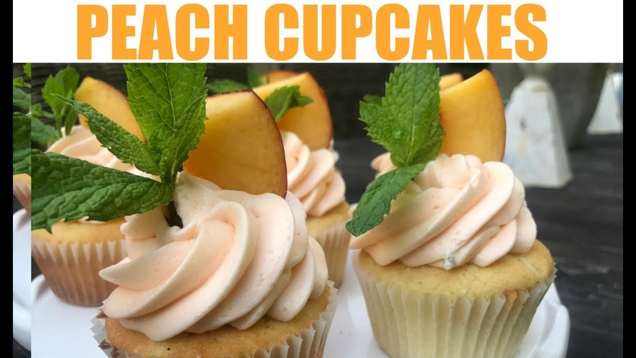 PEACH CUPCAKES|| Peach Cupcakes with Buttercream Icing!