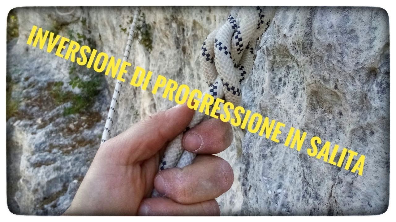 inversione di progressione in risalita - bloccante petzl croll e discensori id e stop - lavori quota