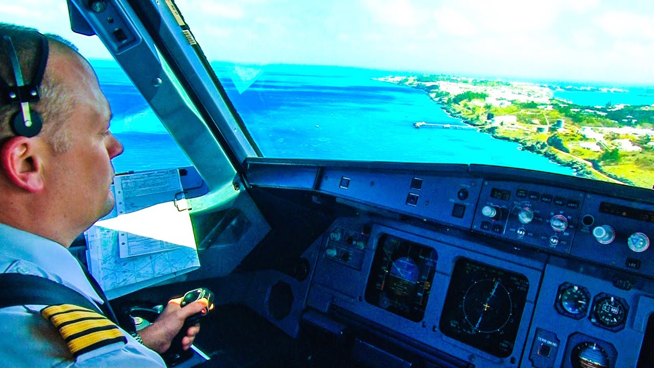 Windy landing at Bermuda (Air Canada A319)