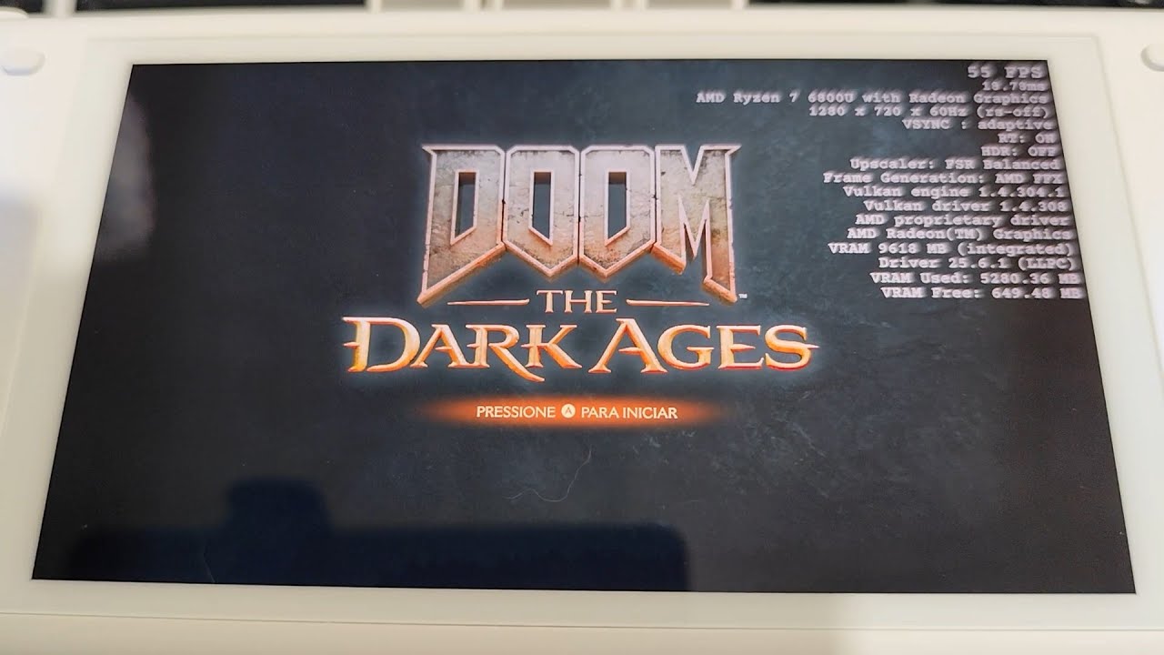 Jogando Doom the Dark Ages no Zeenix Pro
