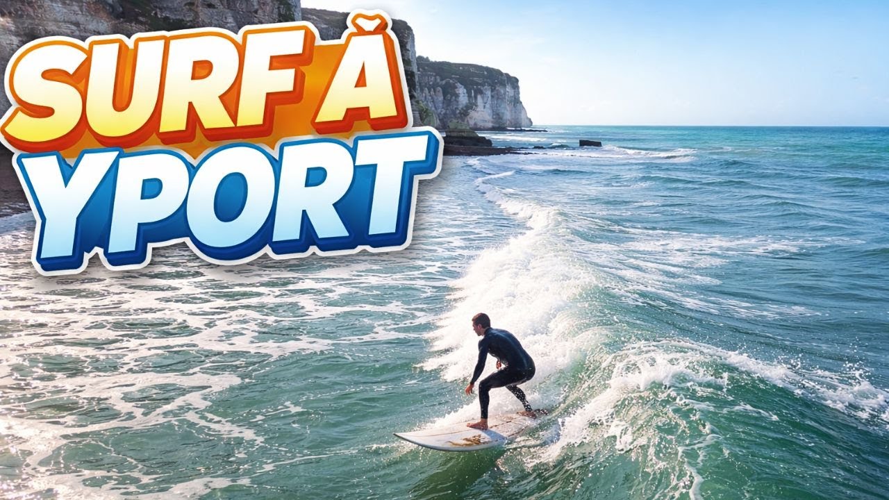 Surf à Yport avec de jolies vagues