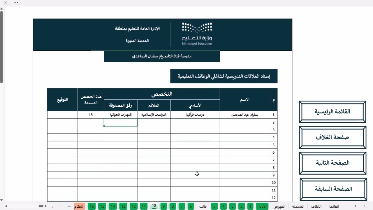 ملف لجنة تخطيط شاغلي الوظائف التعليمية