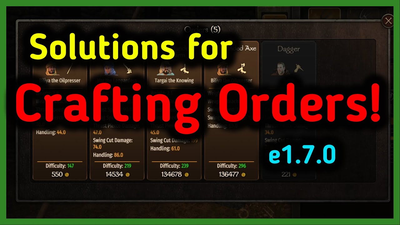 Crafting Orders Solved - Bannerlord