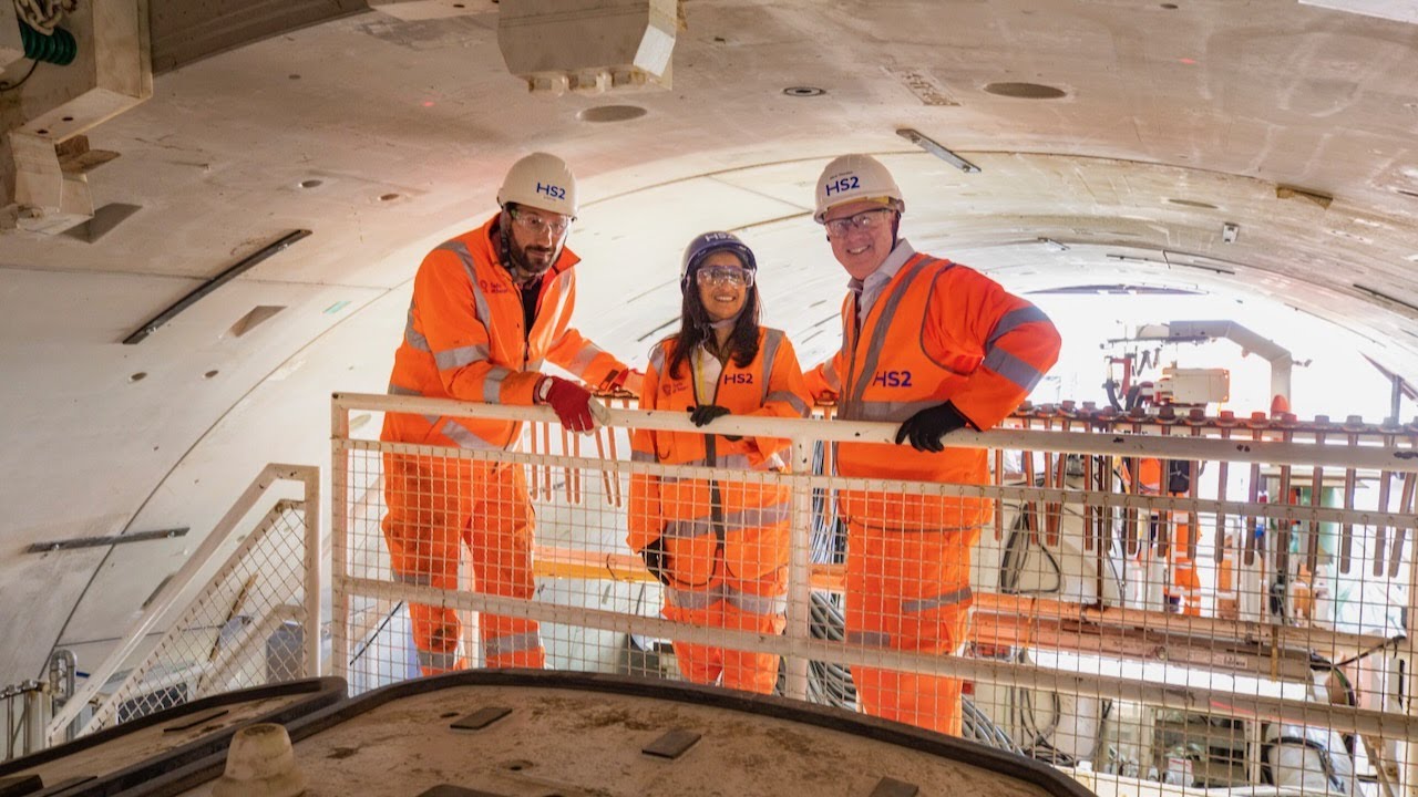 HS2 celebrates as first giant London tunnelling machine is switched on