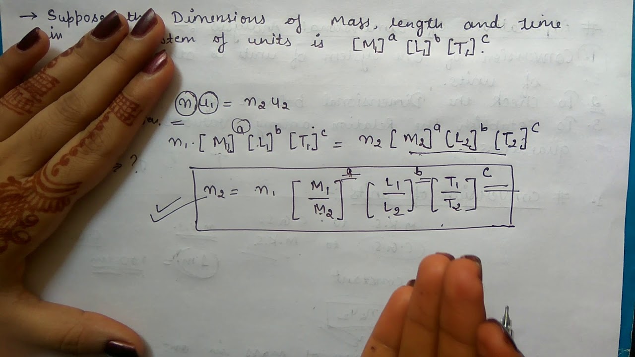 Applications of Dimensional Analysis || Conversion of units from one system to another system