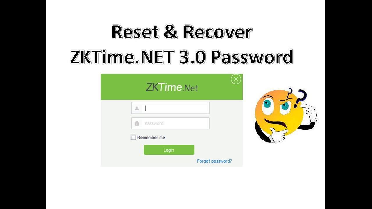 ZKTimeNET 3.0 : Reset Lost Username and Password without losing data...Easy !!