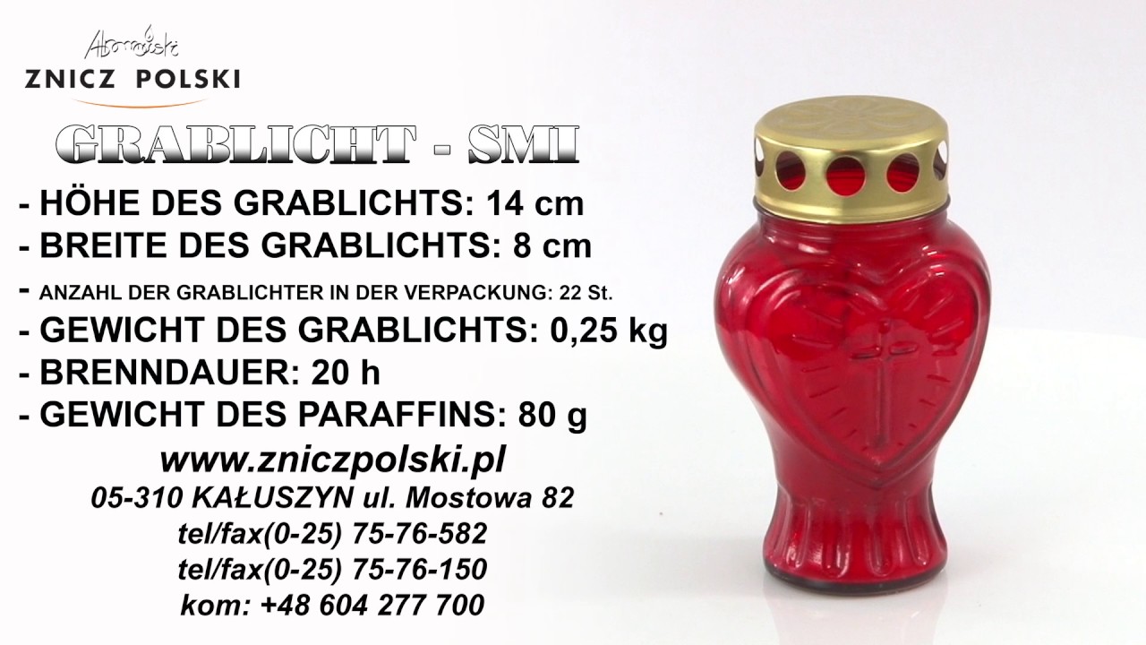Glaskerzen - Flammschale  SMI - Grablichter zu verschiedenen Anl&auml;ssen
