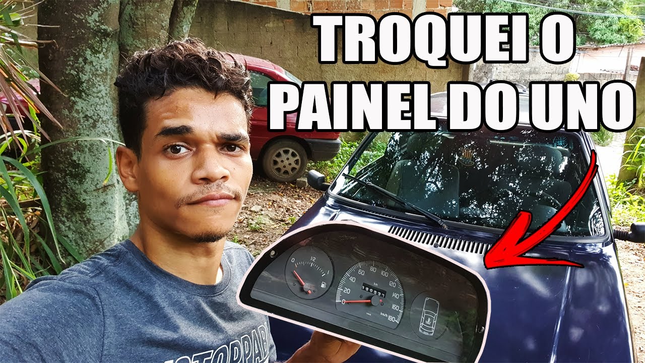 TROCANDO O PAINEL  DO FIAT UNO POR UM DE SENSOR DE TEMPERATURA DE PONTEIRO (FIAT UNO SX)