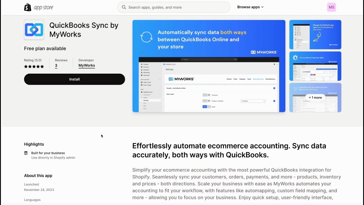 MyWorks Shopify Setup Video for QuickBooks Online