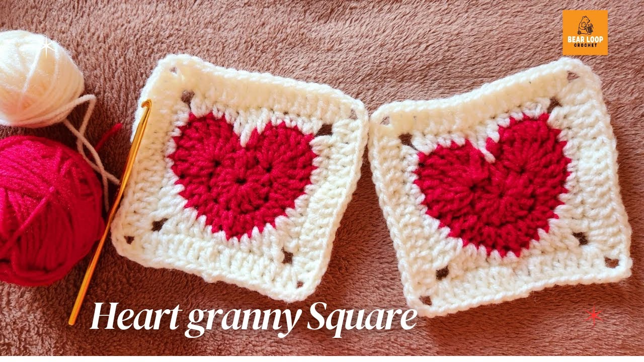 ❤️ How To Crochet a Solid Heart Granny Square| Step by step