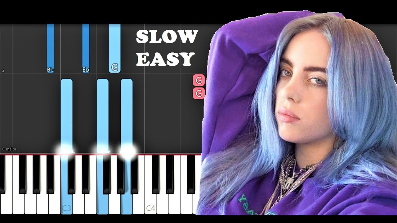 Billie Eilish - My Strange Addiction (SLOW EASY PIANO TUTORIAL)