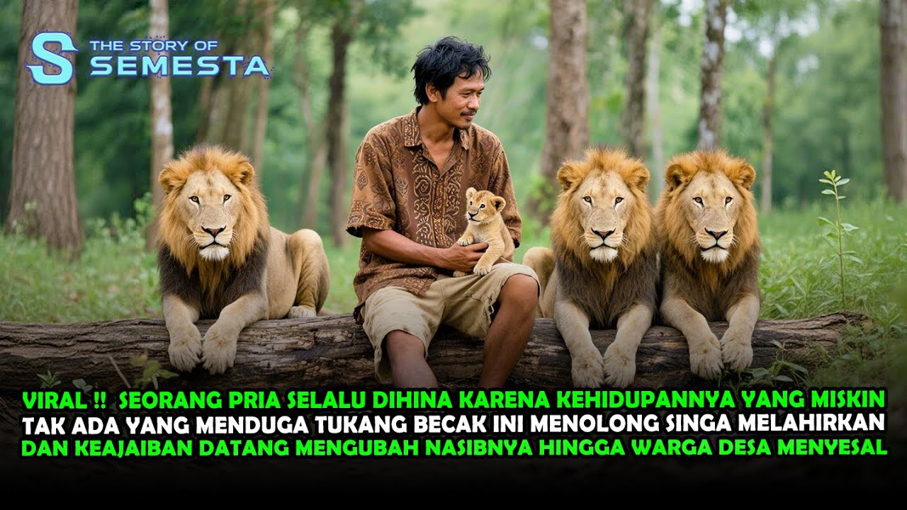 VIRAL !! SEORANG TUKANG BECAK MISKIN MENOLONG SINGA MELAHIRKAN, BALASANYA MEMBUAT WARGA MENANGIS