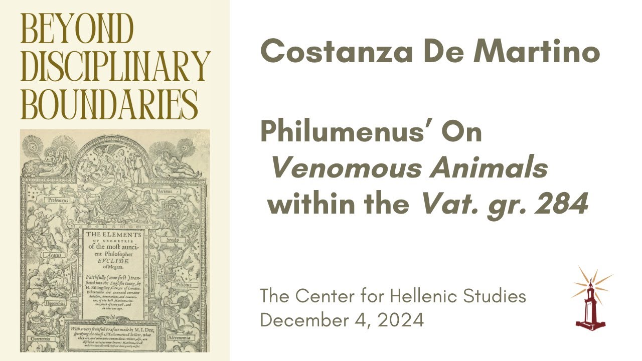 Costanza De Martino | Philumenus’ On Venomous Animals within the Vat. gr. 284