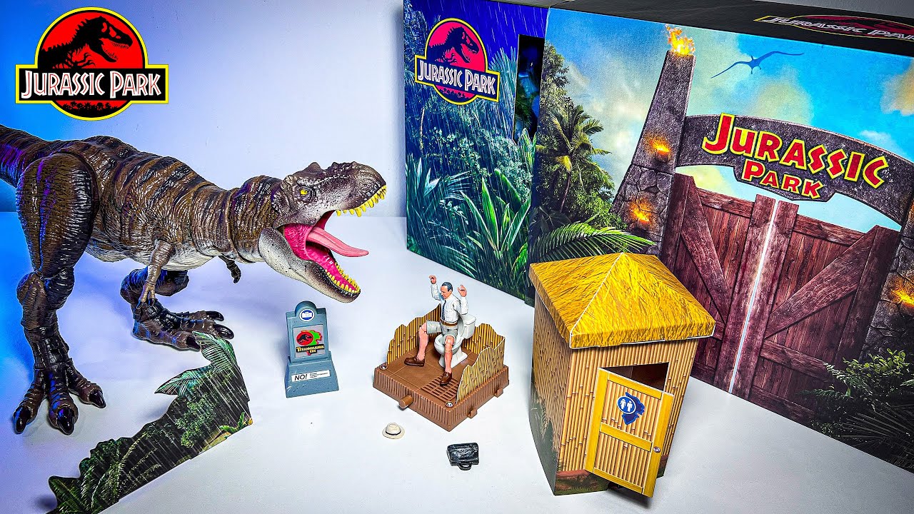 New T-REX! Jurassic Park Outhouse Chaos Set Toys unboxing and reviewing