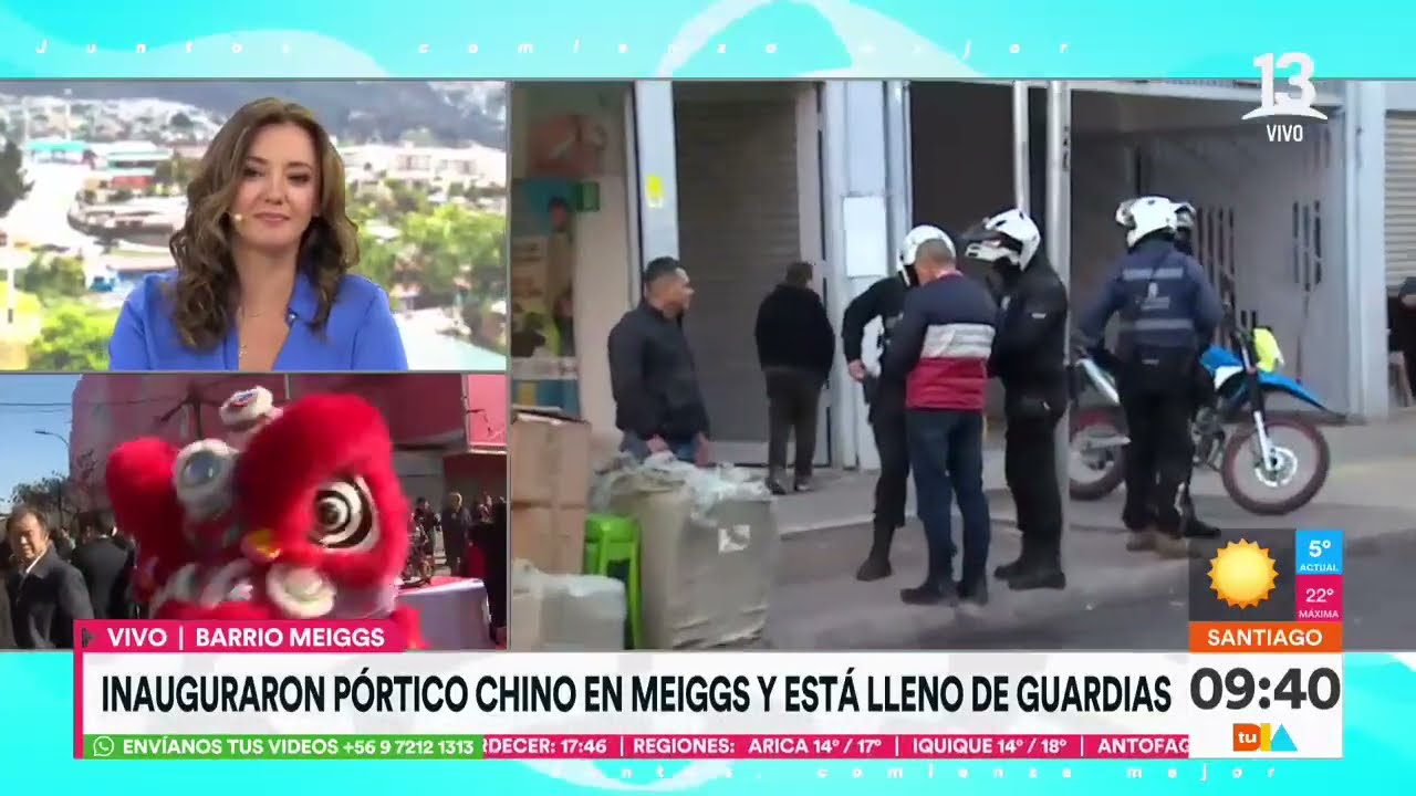 Inauguraron pórtico chino en Barrio Meiggs y está repleto de guardias | Tu Día | Canal 13