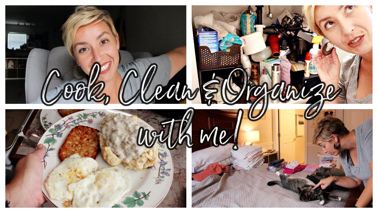 Cook, Clean & Organize with me! || VLOG || Spend the day with me and this crazy cat!!!