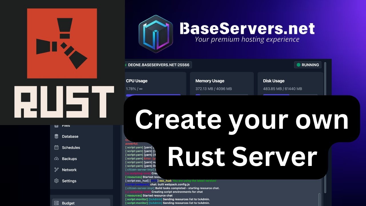How to create your own Rust Server with Plugins. BaseServers.net