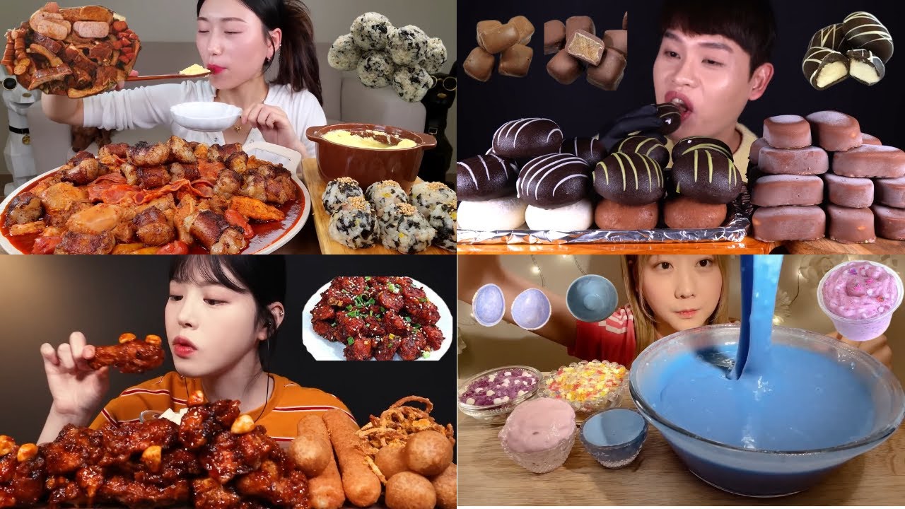 EXTREME ASMR FOOD PARTY 😱 Spicy Meat, Chocolate Desserts & Colorful Slime Mukbang!