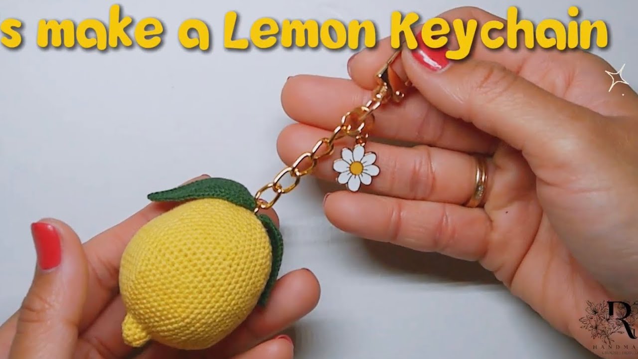 💕🍋DIY CROCHET LEMON KEYCHAIN 🍋💕| Tutorial gantungan lemon rajut | HÄKEL-ZITRONEN-SCHLÜSSELANHÄNGER🍋