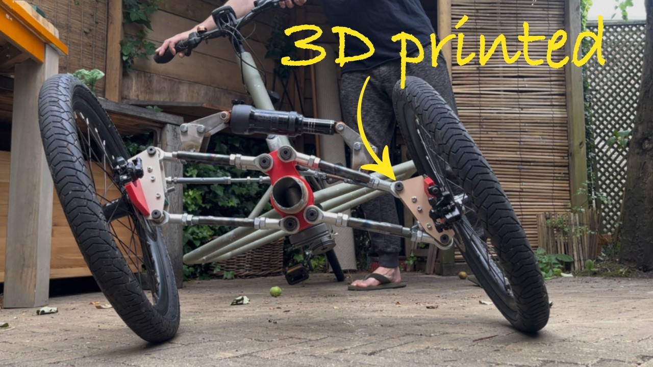 #6 New Steering and Suspension 3D Printed - Tadpole Tilting Cargo Trike