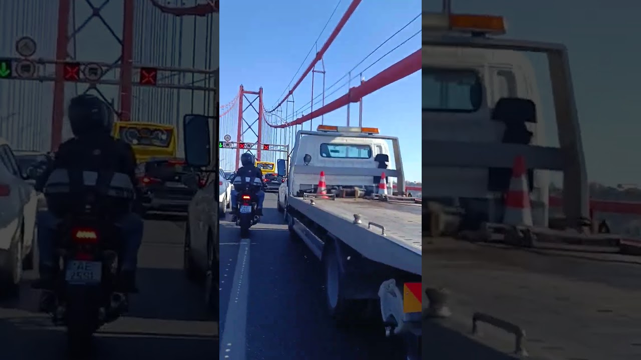 Acidente ponte 25 abril lisboa - moto filmador