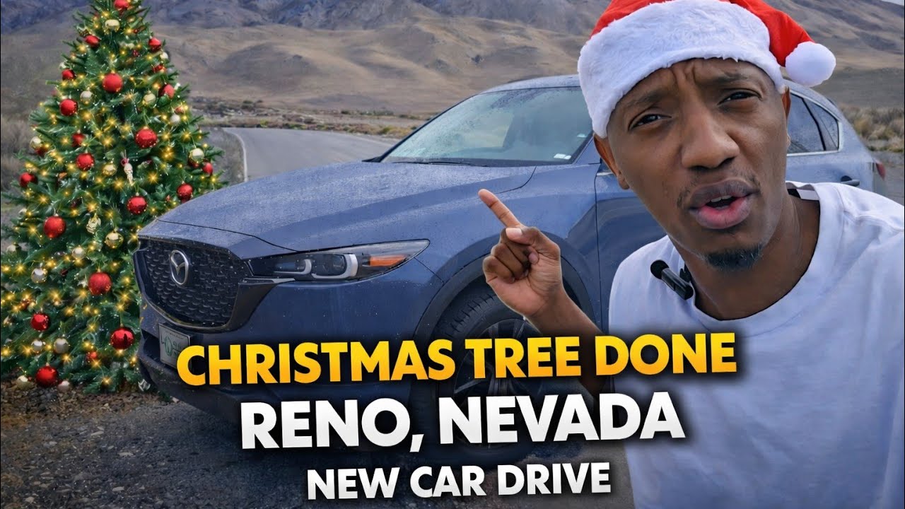 👉 Driving Through Reno, Nevada 🇺🇸🎄 | Christmas Tree, Mountains & Winter Views