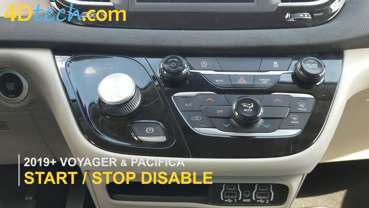 Chrysler Voyager & Pacifica DISABLE Auto Start/Stop Feature Turn ON and OFF permanently! [2018-2024]