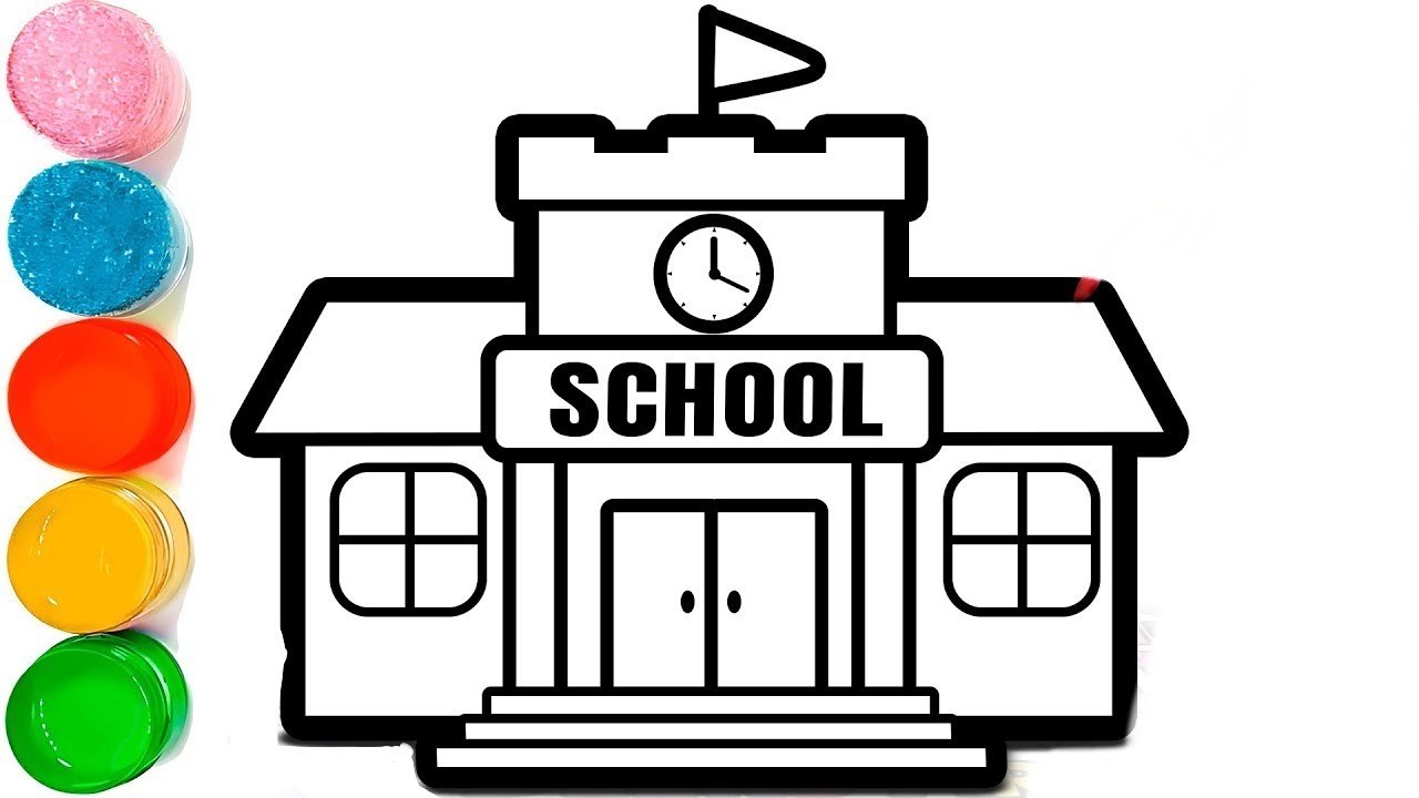 How To Draw a School 🏫 Drawing | School Drawing For Kids | Easy School Drawing Step by Step | School