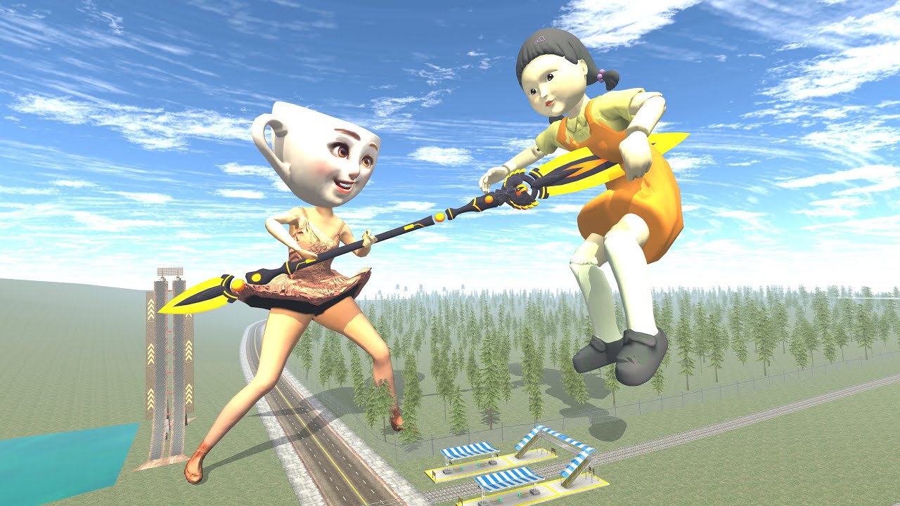 Squid Game Doll vs Ballerina Cappuccina & Franklin In Indian Bike Driving 3d