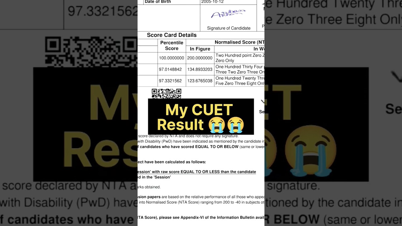 My Unexpected CUET 2023 Result / Score Card #result #cuet2023 #cuet