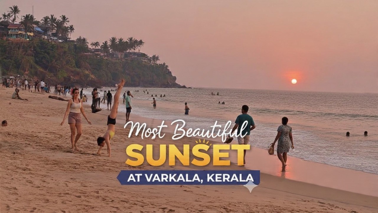 Most Beautiful Sunset at Varkala, Kerala 🌊🌅🌴