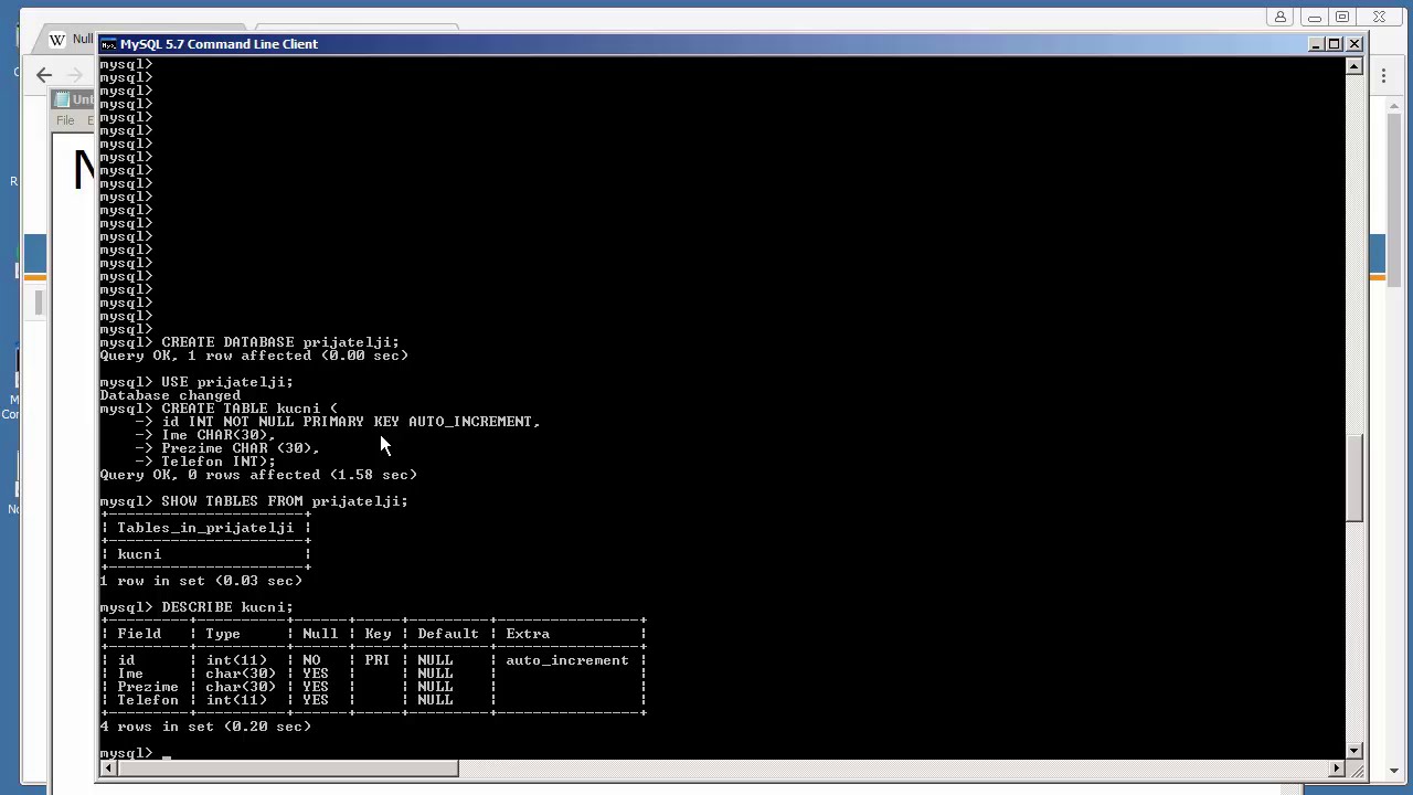 MySQL Tutorijali za Početnike - 7 - Sta je NULL i NOT NULL