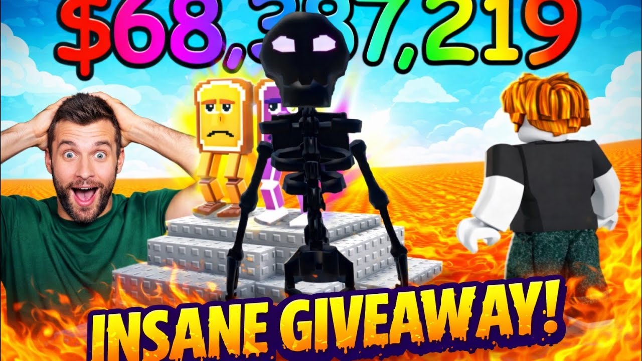 INSANE GIVEAWAY IN SURVIVE LAVA FOR BRAINROT 😍😱 #roblox #survivelavaforbrainrots 
