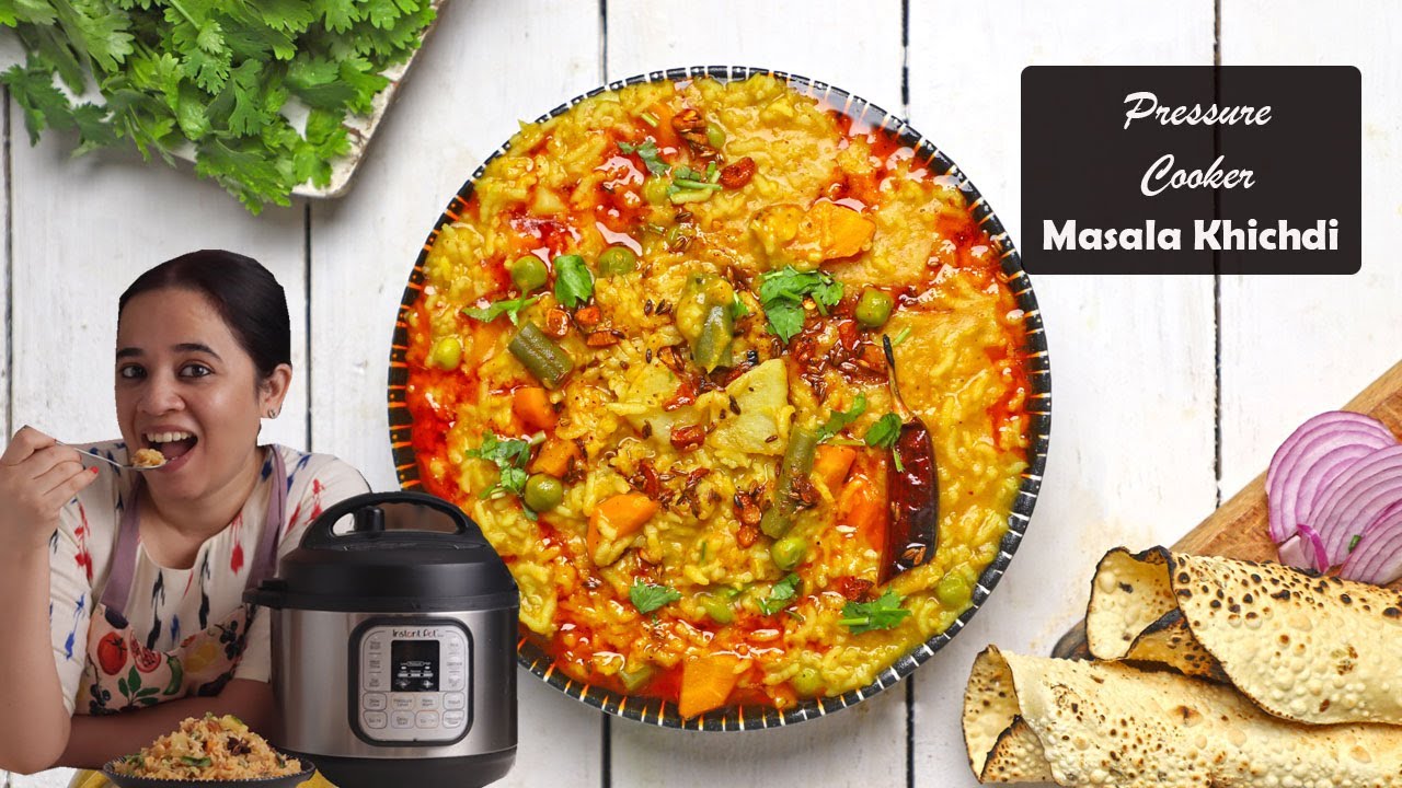 Pressure Cooker Masala Khichdi Recipe (Vegetable Khichdi)