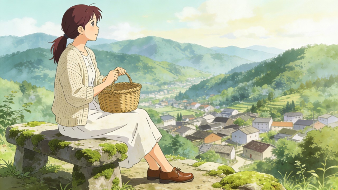 City to Village  Post-Rain Stroll: Healing Hand-Drawn ASMR Animation | Ghibli Vibes