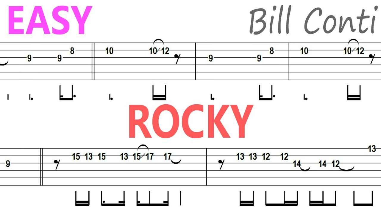 Bill Conti - ROCKY ost Gonna Fly Now / Guitar Solo Tab+BackingTrack