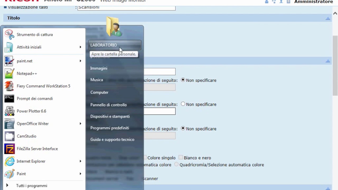 GUIDA configurazione scanner su cartella SMB Ricoh