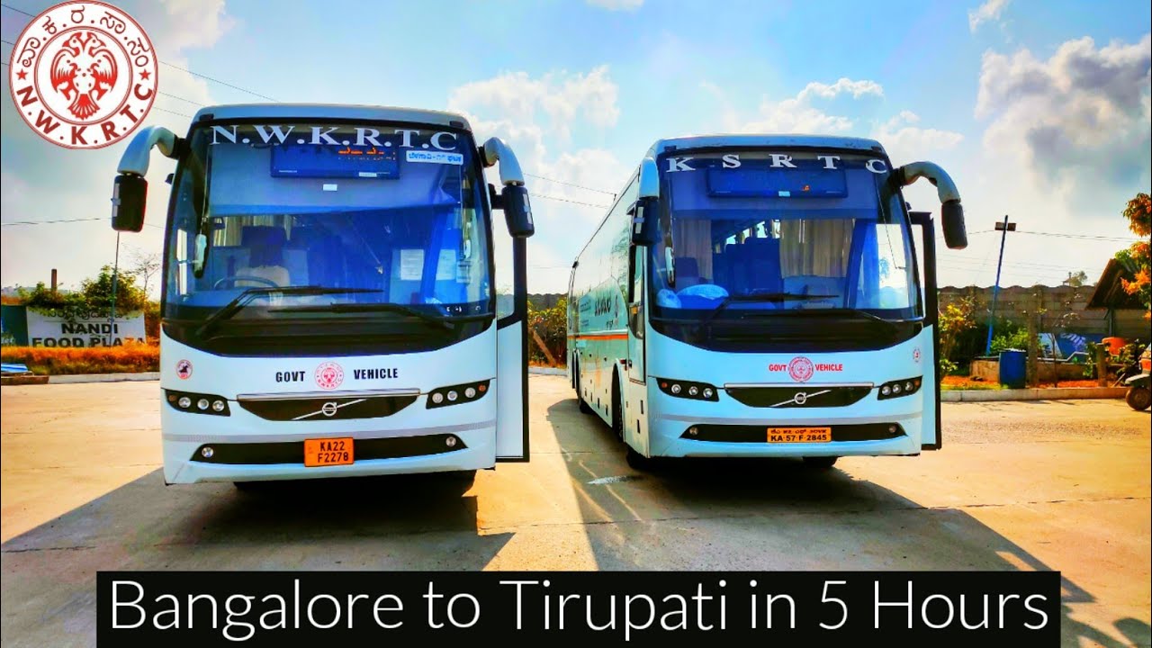 BANGALORE TO TIRUPATI BUS JOURNEY BY NWKRTC VOLVO B11R AC SEMI SLEEPER BUS | 250 KMS IN 5 HOURS🔥