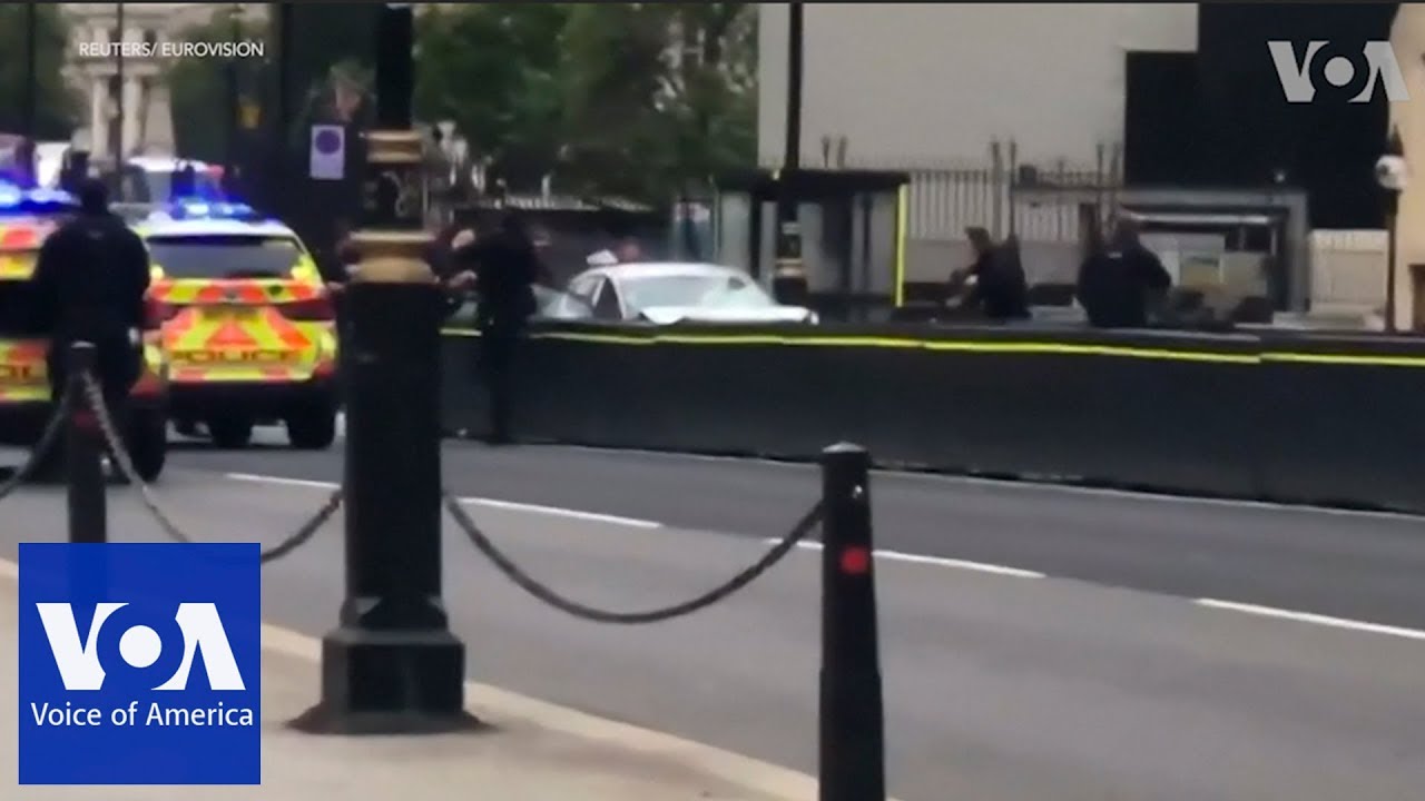 Police arrest male driver following car crash near UK parliament