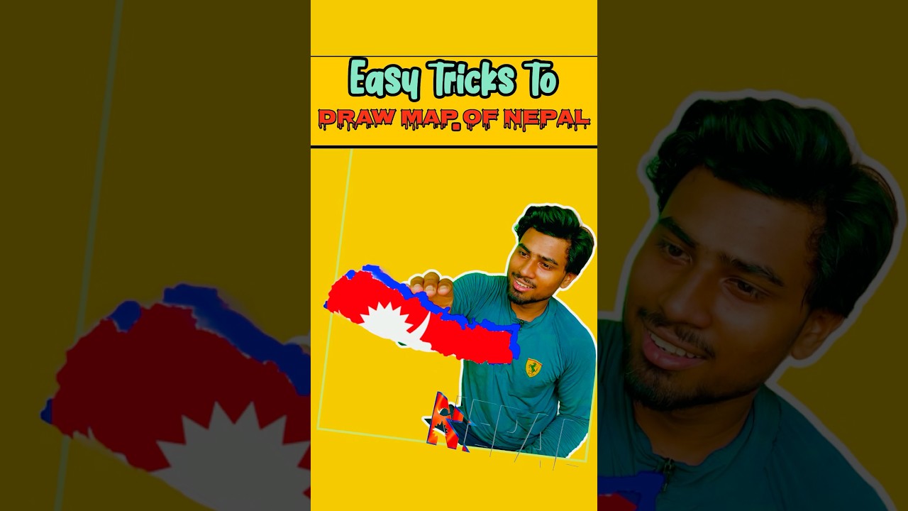 Easy tricks to draw Map of Nepal 🇳🇵 l day 81 l #youtubeshorts #trending #tricks #drawing