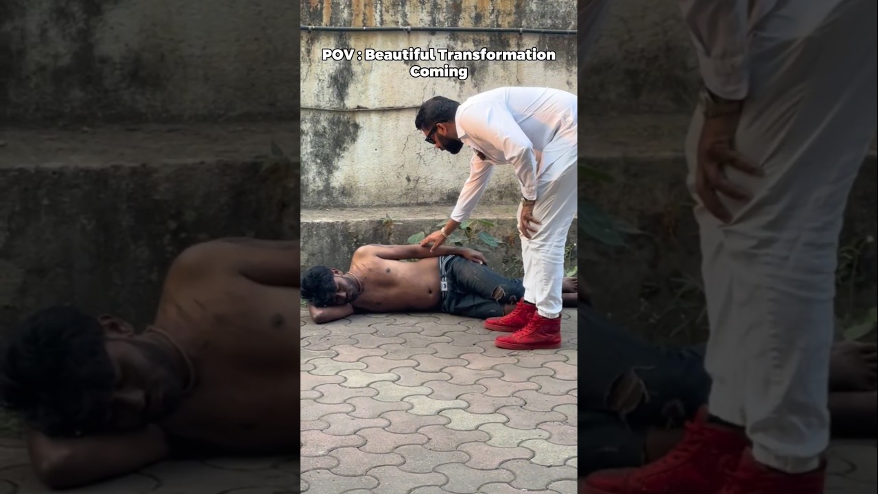 Homeless Men Amazing Transformation ❤️😍 #shorts #helping #india #eidansanker #transformation #kind