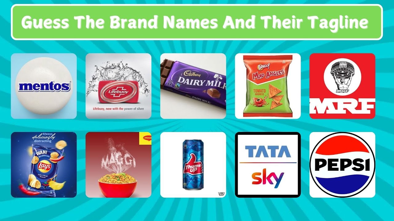 Guess the Brand Names & Taglines Challenge | Can You Identify Them All? #quiz #funquiz