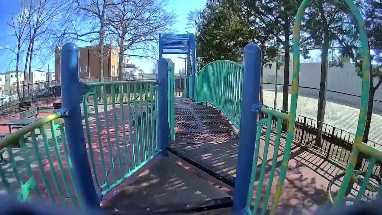 Flying at playground.